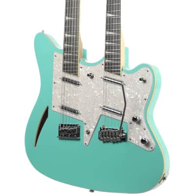 Eastwood Surfcaster 12/6 Bound Tone Chambered Mahogany Body Maple Top Bolt-on Maple Neck 6/12 String Electric Guitar w/Hard Case image 3