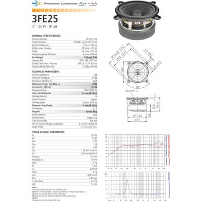 2pcs Faital PRO 3FE25 3" Professional Full-Range Woofer 8-Ohm 40W Faital 3FE25 image 7