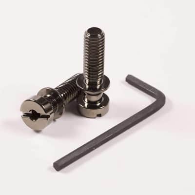 Tone Ninja Metric Locking Stop Tailpiece Studs (2) Steel 0.781 Inch Black Nickel (USA Made)