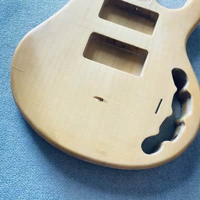 Tiger Maple Top Basswood 4 String Stingray Style Bass Body image 5
