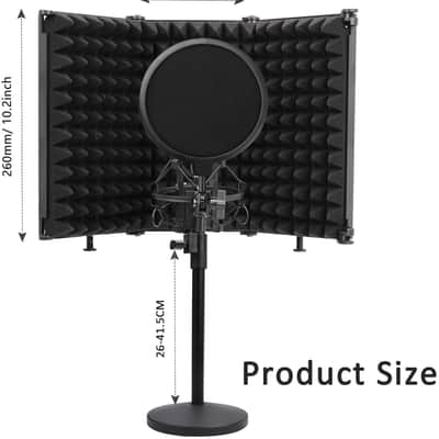 Professional Studio Recording Microphone Isolation Shield High Density Absorbent Foam image 2