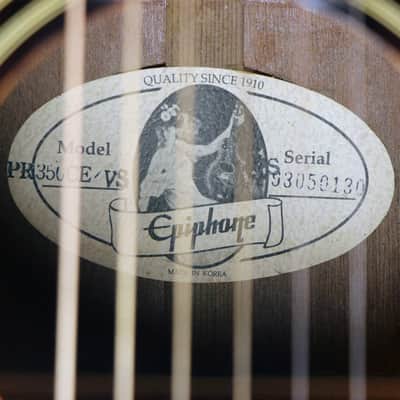 1993 Epiphone PR350 CE/VS - Steve Earle signed image 5