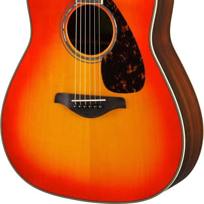 Yamaha FG830 Dreadnought Acoustic Solid Sitka Spruce Top Rosewood Autumn Burst image 1