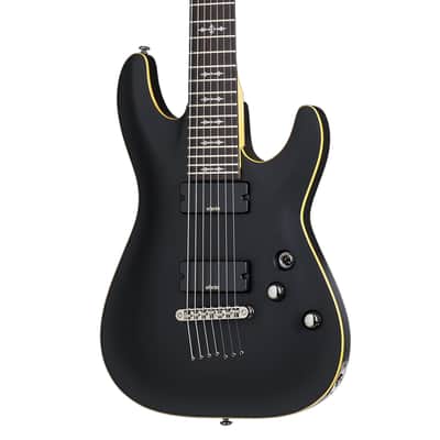 Schecter Demon-7 Electric Guitar - Aged Black Satin (3662) image 3