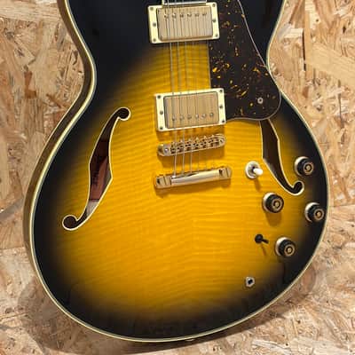 Pre Owned Ibanez 2014 AS-200 Artstar Prestige w/ Monty's PAFs - Antique Yellow Sunburst Inc. Case image 1