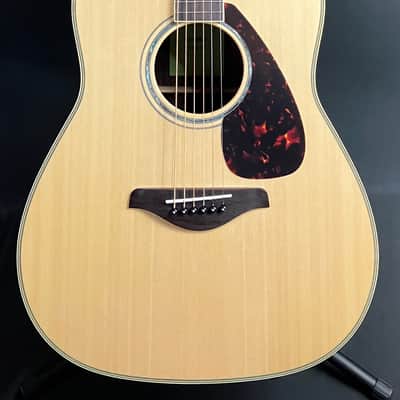 Yamaha FG830 Solid Top Dreadnought Acoustic Guitar Gloss Natural image 1