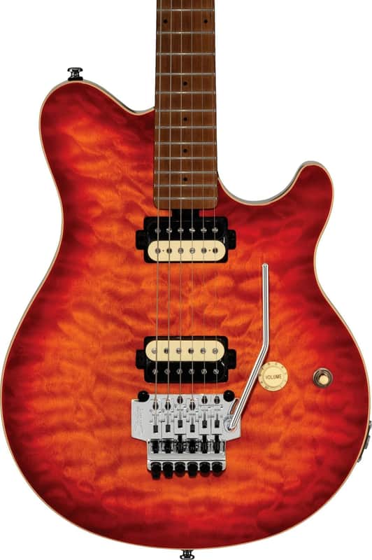 Sterling AX50QM Axis Electric Guitar, Roasted Maple Fingerboard, Lava Burst image 1