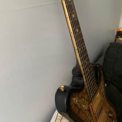 Mondell Custom Guitars Model T “Spanish Galleon” 2023 - Gold Leaf Metal Mosaic Top - Brazilian Rosewood Fingerboard image 17