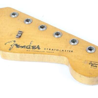 RARE 1963 Vintage Fender Stratocaster Neck Maple Brazilian Rosewood Clay Inlays Strat USA 1960s L-Series Pre-CBS image 15
