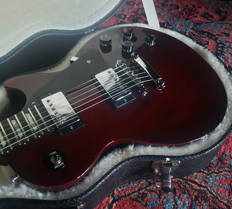 1994 Ebony Board Gibson Les Paul Studio Wine Red, Gibson Case 9.0 lbs Non-Chambered image 1