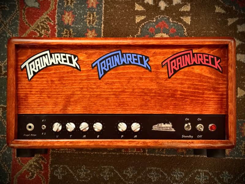 Trainwreck Amp Logo Adhesive Backed Prints - White, Red, or Blue image 1