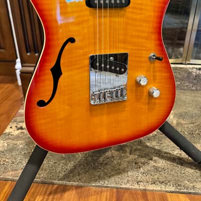 Johnny Reb Telecaster Style  - Cherry Sunburst - Semi-Hollow Body - Near Mint! image 2