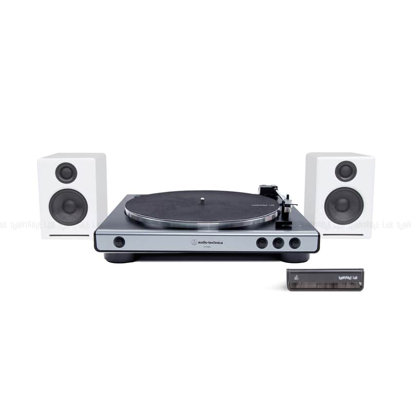 Audio-Technica: AT-LP60X / Audioengine A2+ / Turntable Package Silver Turntable / White Speakers