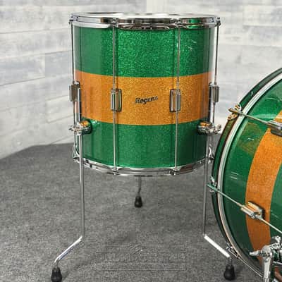 Rogers Tower 3pc Drum Set 24/13/16 Green & Gold Sparkle image 4