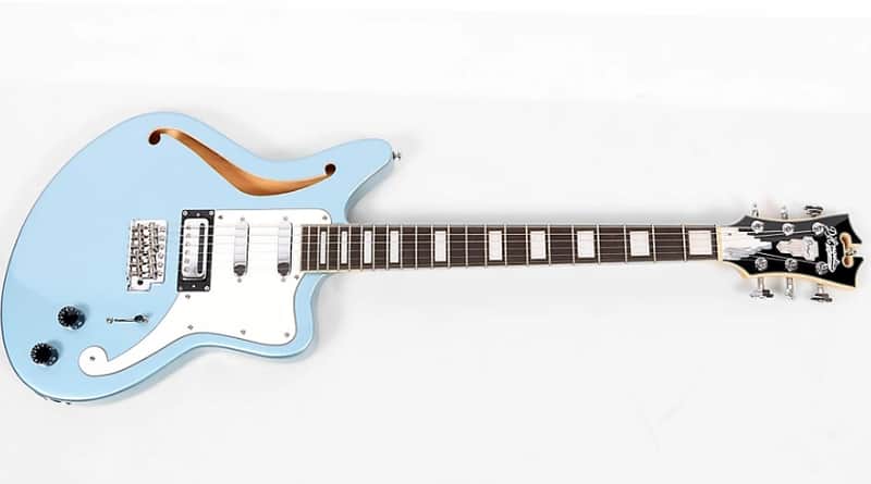 D'Angelico Premier Series Bedford SH Limited-Edition Electric Guitar With Tremolo - Ice Blue Metallic image 1