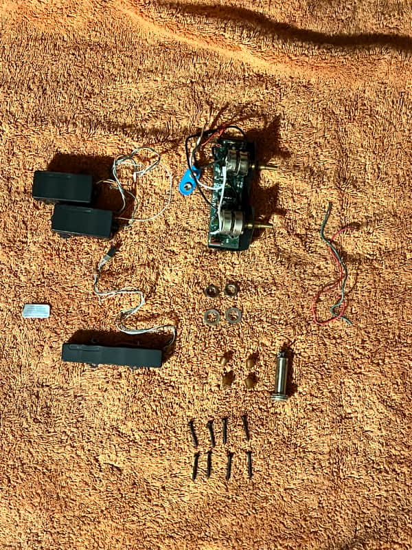 Rare Fender Precision Bass Plus Deluxe (1992-1994) pickups and wiring harness, concentric pots, screws and jack image 1