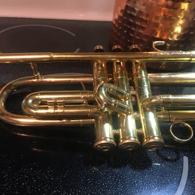 SUMMER DEAL CONN TRUMPET RARE 8B 1934 GUSTAT SYMPHONY GRAND COMPRESSION FINE NO BAD DENTS OR PRIOR REPAIRS , OK CASE , MUTES , MOUTHPIECE image 21
