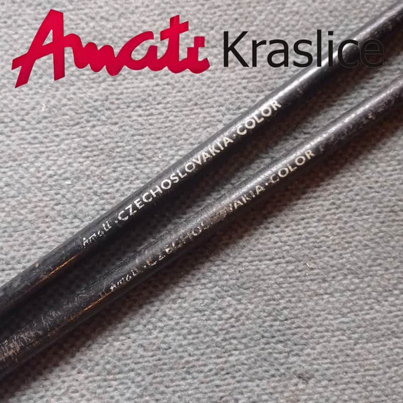 Amati Kraslice RARE / Collectable Amati Kraslice drum sticks 70s-80s  - Black + white logo 🖤 image 1