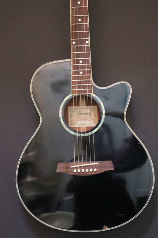 Ibanez AEG10-BK-14-02 Cutaway Acoustic Electric Ebony / Black image 1