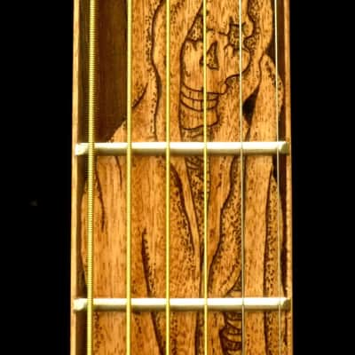 Blueberry Handmade Jumbo Size Acoustic Guitar Reaper Motif image 8