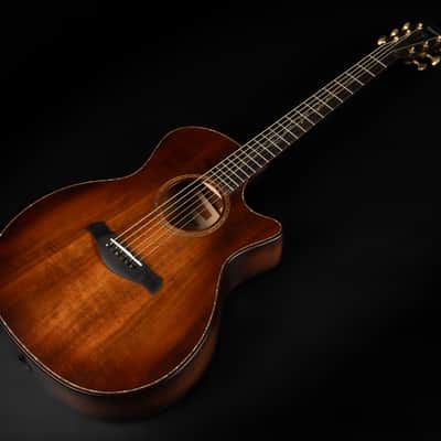 2022 Taylor Builder's Edition K24ce V-Class - Kona Burst | USA All Solid Grand Auditorium Acoustic Guitar Koa Beveled Armrest Cutaway ES-2 Pickup Paua Abalone Purfling | OHSC image 5