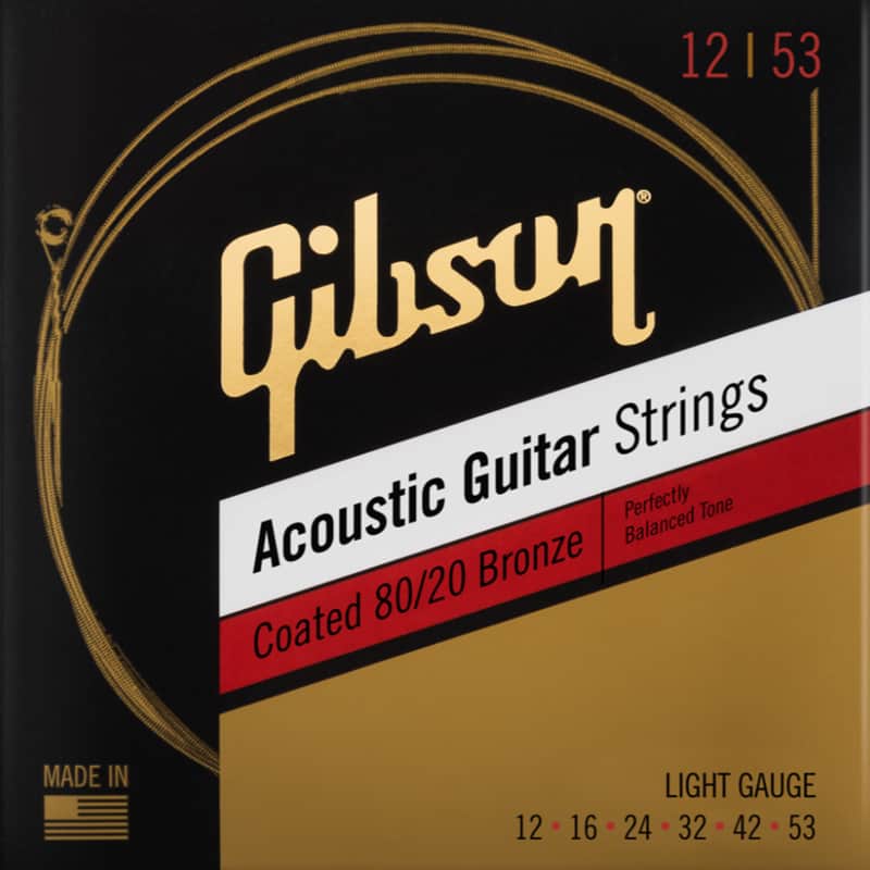 Gibson SAG-CBRW12 80/20 Coated Bronze Acoustic Guitar Strings - Light (12-53) image 1