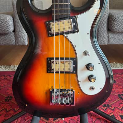 Univox Hi Flier Phase III Short Scale Bass Guitar MIJ - Vintage Sunburst image 3