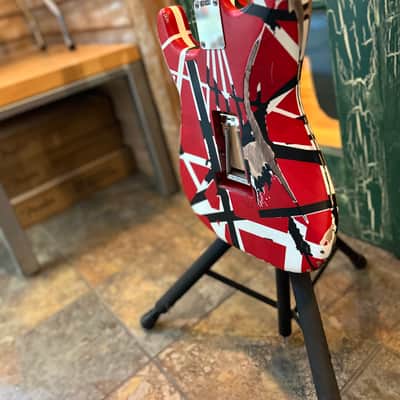 2026 EVH Frankenstein Frankie Strip Series Red and Black Relic Electric Guitar image 14