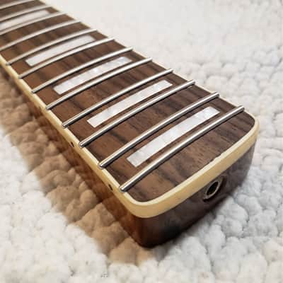 Beautiful USA Roasted, bound 5A flame maple neck.Hidden fret tangs.Rounded edges", Made for a Jazzmaster or Strat body # FJM-12 -You never felt frets like this. image 3