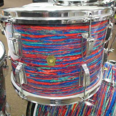 *Vintage* 1968 Ludwig Psychedelic Red Double Bass Drum Set image 5