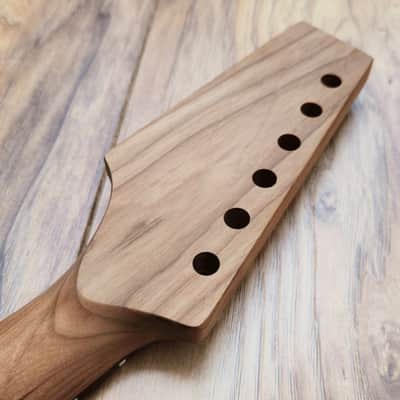 Stratocaster Compatible Roasted Maple and Rosewood Guitar Neck Pearl Inlays Unfinished Paddle Headstock image 9