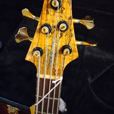 Custom Warrior 5 String Bass Natural Flame Maple Mint OHSC Free Shipping! image 6