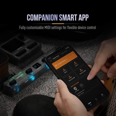 SONICAKE Pocket Control - MIDI Foot Controller, Wired/Wireless MIDI Transmission, USB Host, 4 Buttons BT Rechargeable Page Turner Pedal for Musician/Live Performance/Studio (Transparent Black) image 5