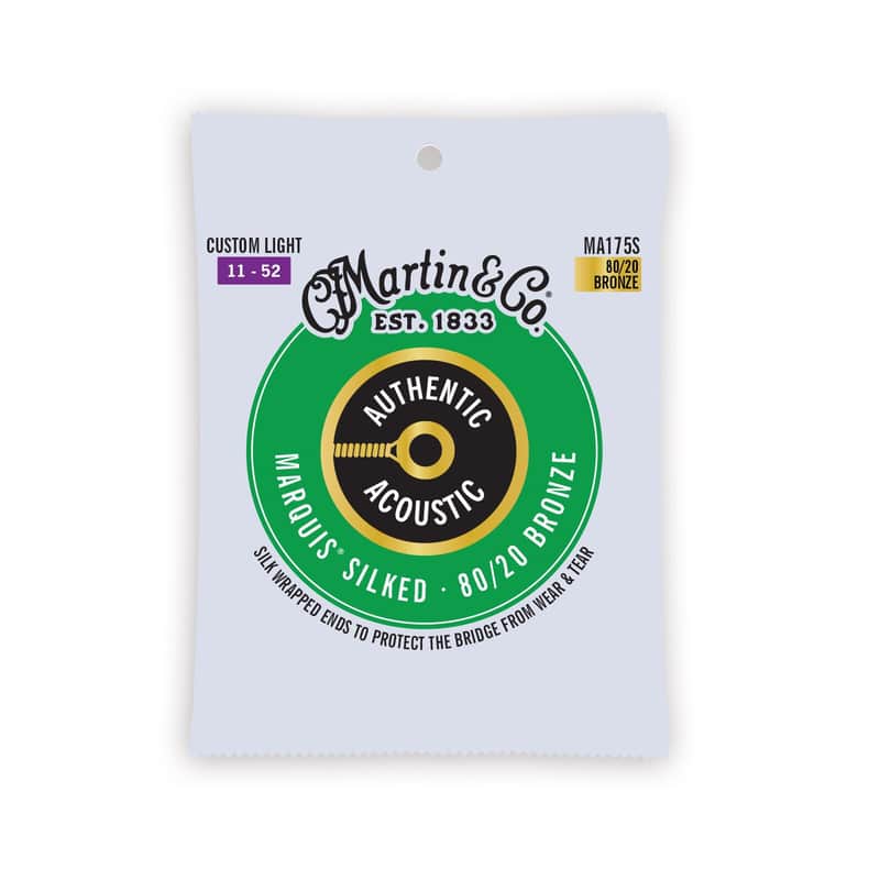 Martin Authentic Acoustic Marquis® Silked Guitar Strings 80/20 Bronze MA175S 11-52 image 1