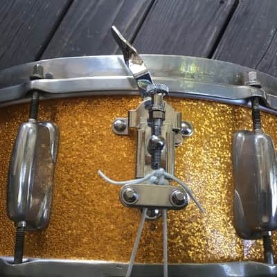 Slingerland Radio King snare drum Radio King 1950’s - Gold sparkle image 2
