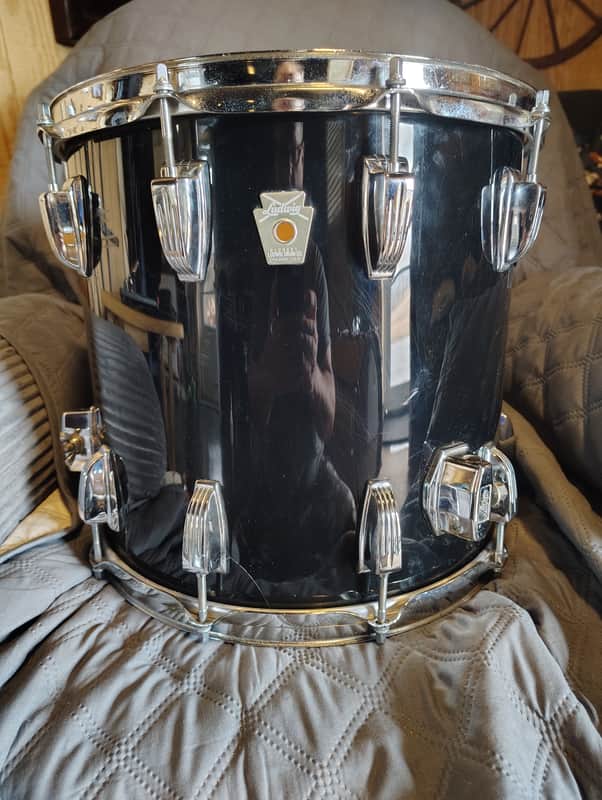 Ludwig (Chicago) Maple 🍁 Modified 14"(Diameter)x13"(Depth) Floor Tom 1984-85 - Black Wrap image 1