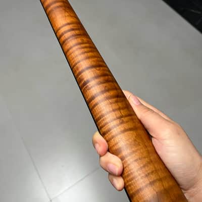 AAAAA Ebony fretboard Bone nut Roasted flame Maple Electric Guitar Neck Round stainless steel 22 frets Colored shell blocks Inlay satin image 9