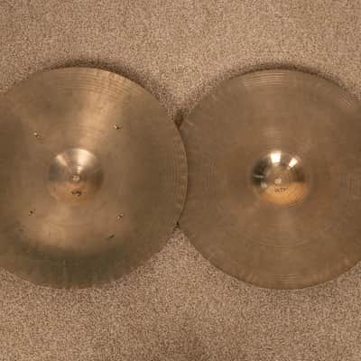 Vintage Zildjian 15" Transition Stamp Sizzle Hi Hat Cymbals 900g 1077g image 2