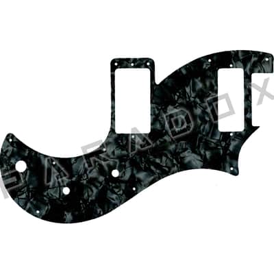 Custom Pickguard For 2020 - 2024 Made in America PRS S2 Vela Type-D Single-coil - Jet Black Pearl/Black/White/Black .090" image 1