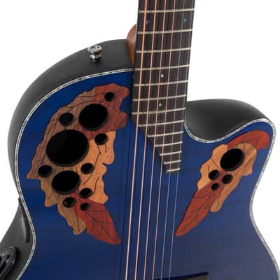 Ovation Celebrity Elite Plus E-Acoustic Guitar CE44P-8TQ Blue Transparent Quilt (CE44P-8TQ-G) image 7