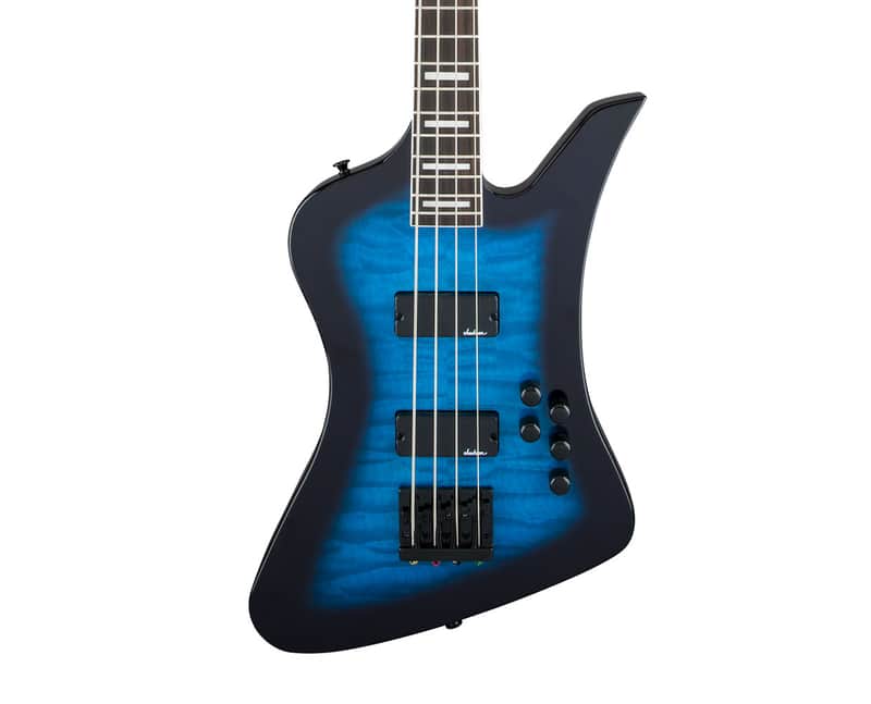 Jackson JS Series JS3Q Kelly Bird Bass Guitar - Transparent Blue Burst image 1