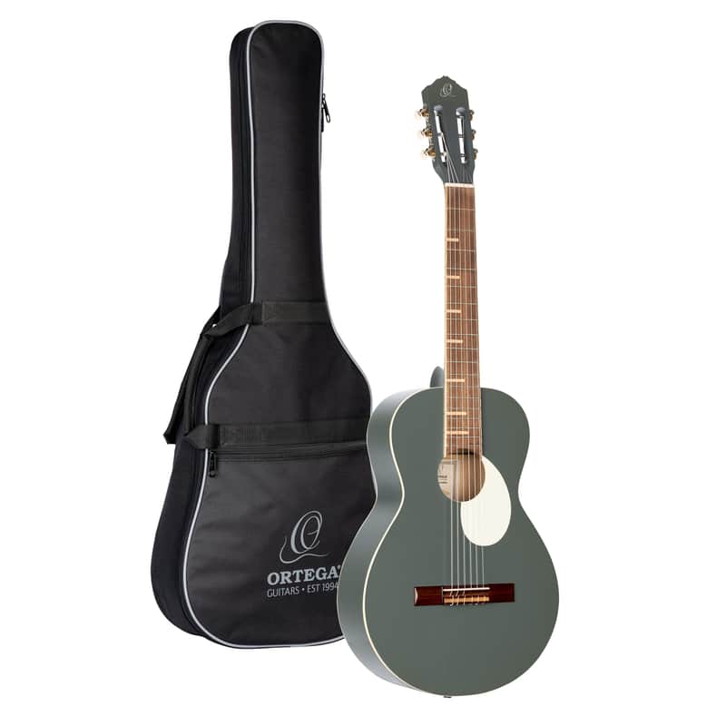 Ortega Guitars 6 Gaucho Series Nylon String Parlor Guitar w/Bag, Right, Platinum Grat (RGA-PLT) image 1