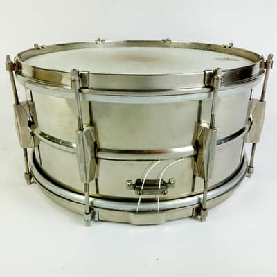 Gretsch 6.5x14"Broadkaster Nickel-Brass NOB Snare Drum 8Lug Vintage 1949-50 RARE image 8