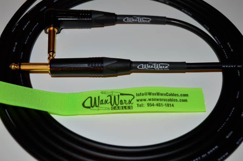Professional Grade Instrument Cable Black 18 feet Canare GS-6  Nuetrik Gold Straight and Right Angle image 1