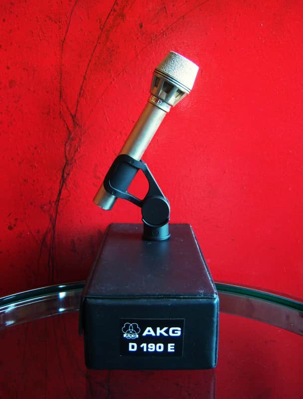 Vintage 1970's AKG D190E dynamic cardioid microphone w mic clip & pouch Low Z 200 OHMS D1000E # 3 image 1