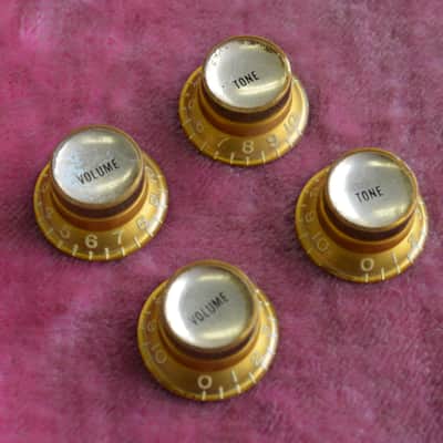 Vintage 1960s Gibson Gold Reflector Knob Set ES-335 SG Standard Custom Les Paul image 1