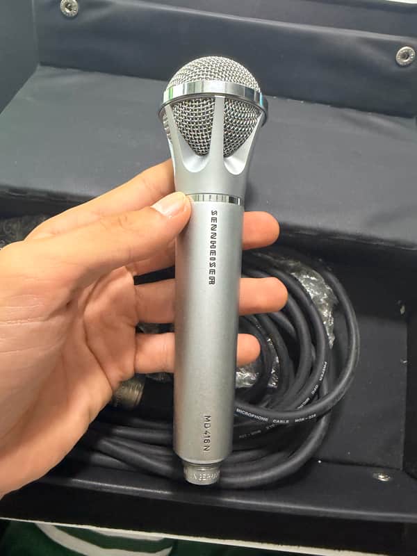Sennheiser MD 416 N Dynamic Microphone - Vintage 1970s/1980s - Boxed w/ XLR Adapter Cable 1970-1980 - grigio image 1