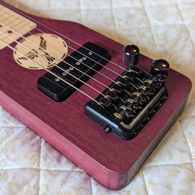 Mini Travel Headless Lap Steel Guitar – Purpleheart & Maple, P90 Pickup, Gig Bag image 2