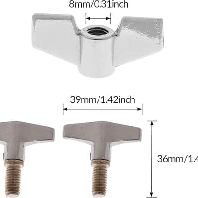 Drum Cymbal Stand Wing Nuts with Hand Knob Screw Replacement,3Pcs Cymbal Kit,Cymbal Replacement Accessories for Drummer image 2