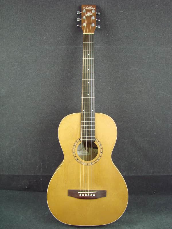 Art & Lutherie AMI Wild Cherry Parlor Acoustic Guitar W/Case | Reverb